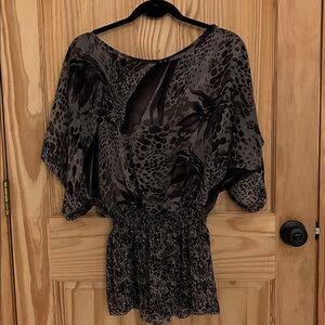 Miley Cyrus & Max Azria Black and Gray Blouse